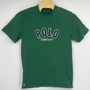 Polo Ralph Lauren Men's Green POLO Spellout Logo Applique T-Shirt Size LT